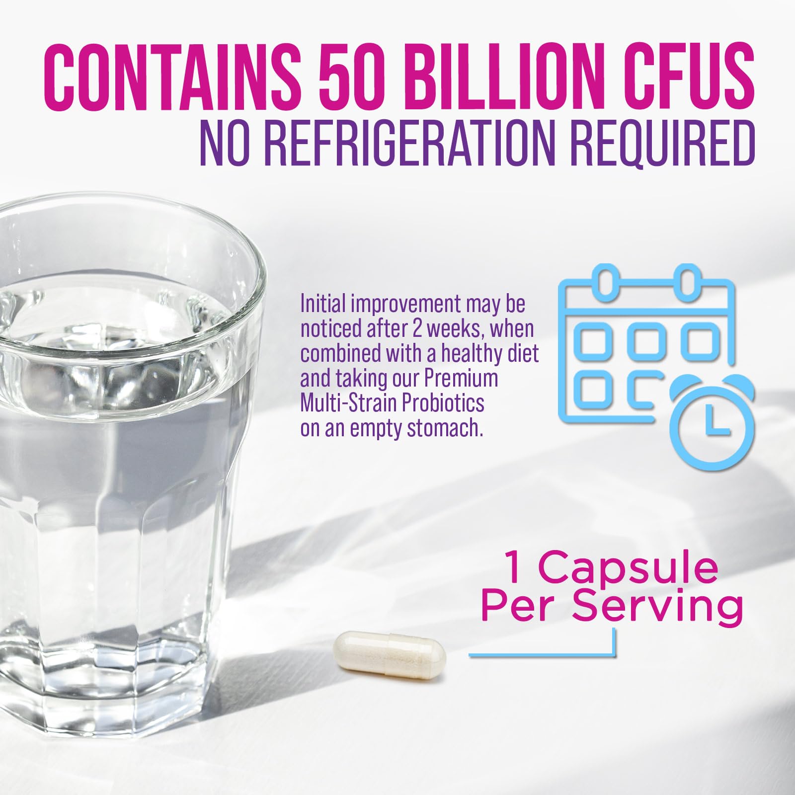 Nature's Nutrition Probiotics 50 Billion CFU capsules close-up