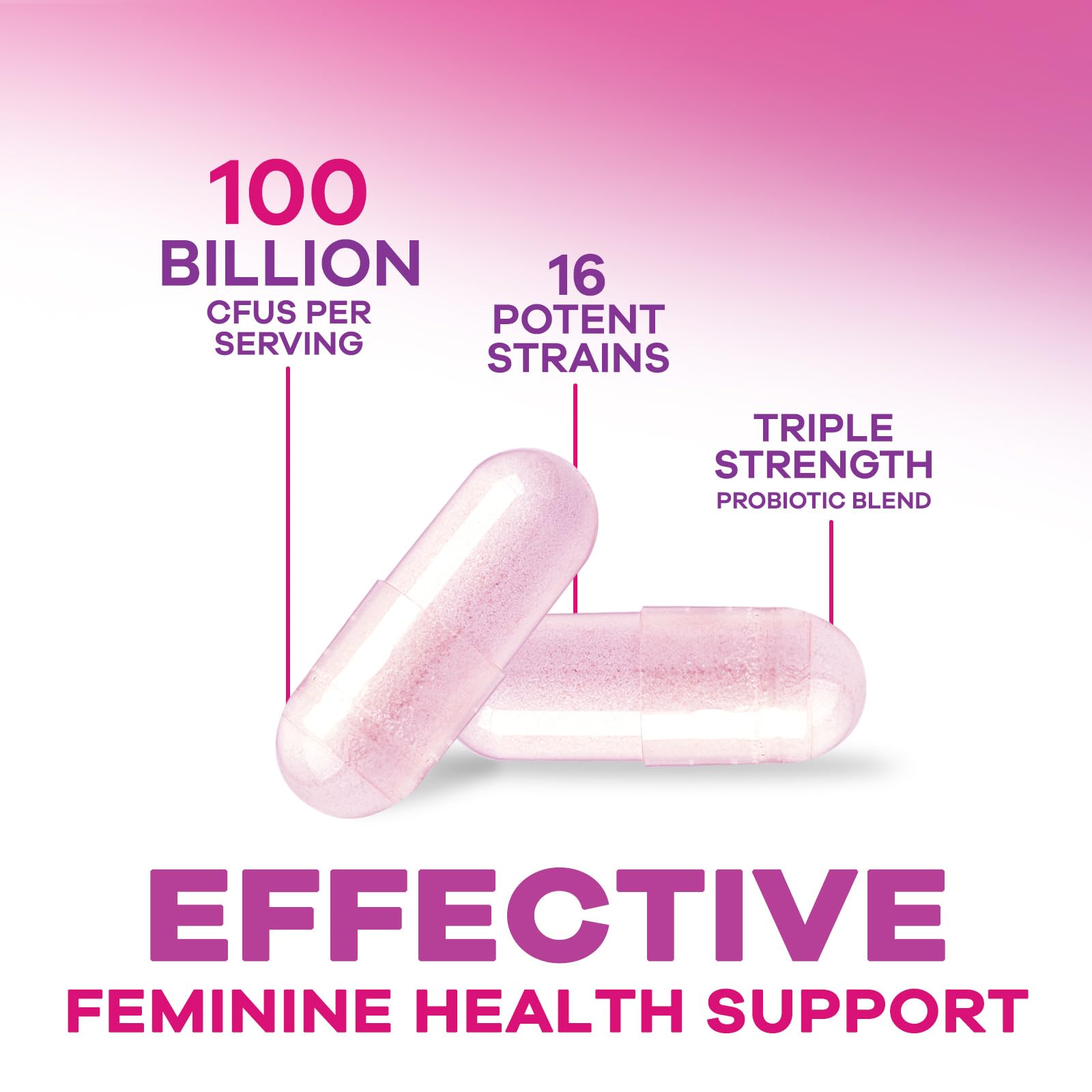 Nature's Nutrition Probiotics for Women 100 Billion CFU bottle with label