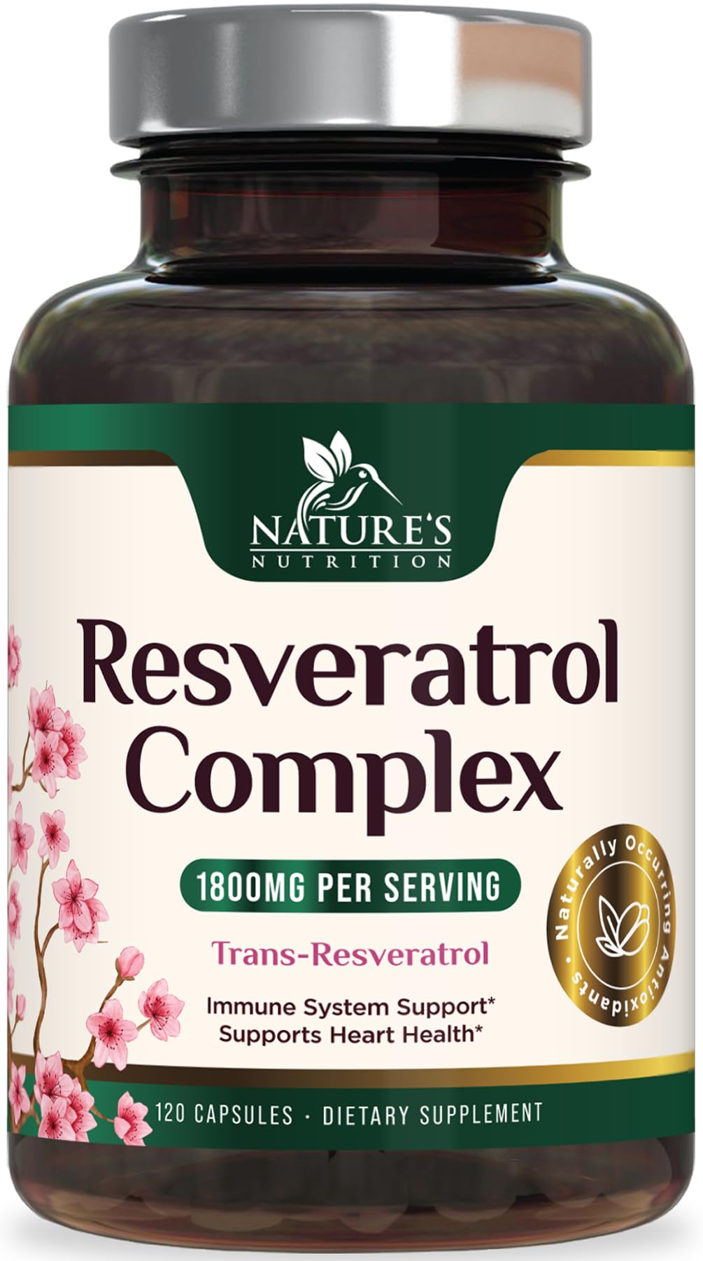 Nature's Nutrition Resveratrol Supplement bottle front view