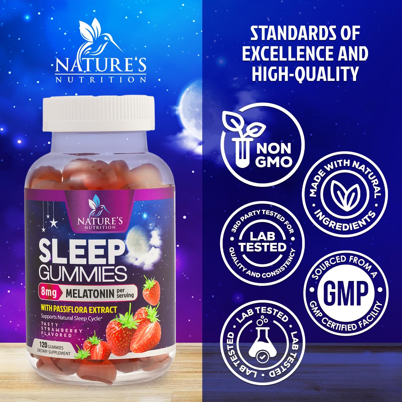 Nature's Nutrition Sleep Gummies showing gummy texture