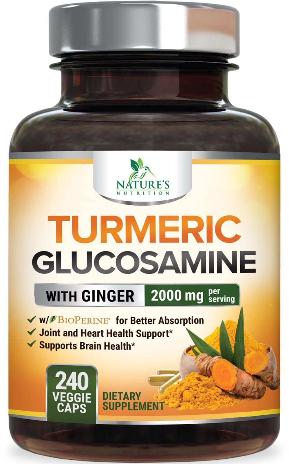 Nature's Nutrition Turmeric Curcumin Complex bottle front view