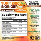 Nature's Nutrition Turmeric Curcumin & Ginger Supplement capsules close-up