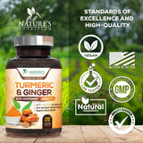 Nature's Nutrition Turmeric Curcumin & Ginger Supplement ingredients list
