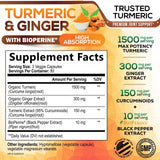 Nature's Nutrition Turmeric Curcumin & Ginger Supplement side view