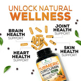 Nature's Nutrition Turmeric Curcumin Supplement 2400mg bottle with cap