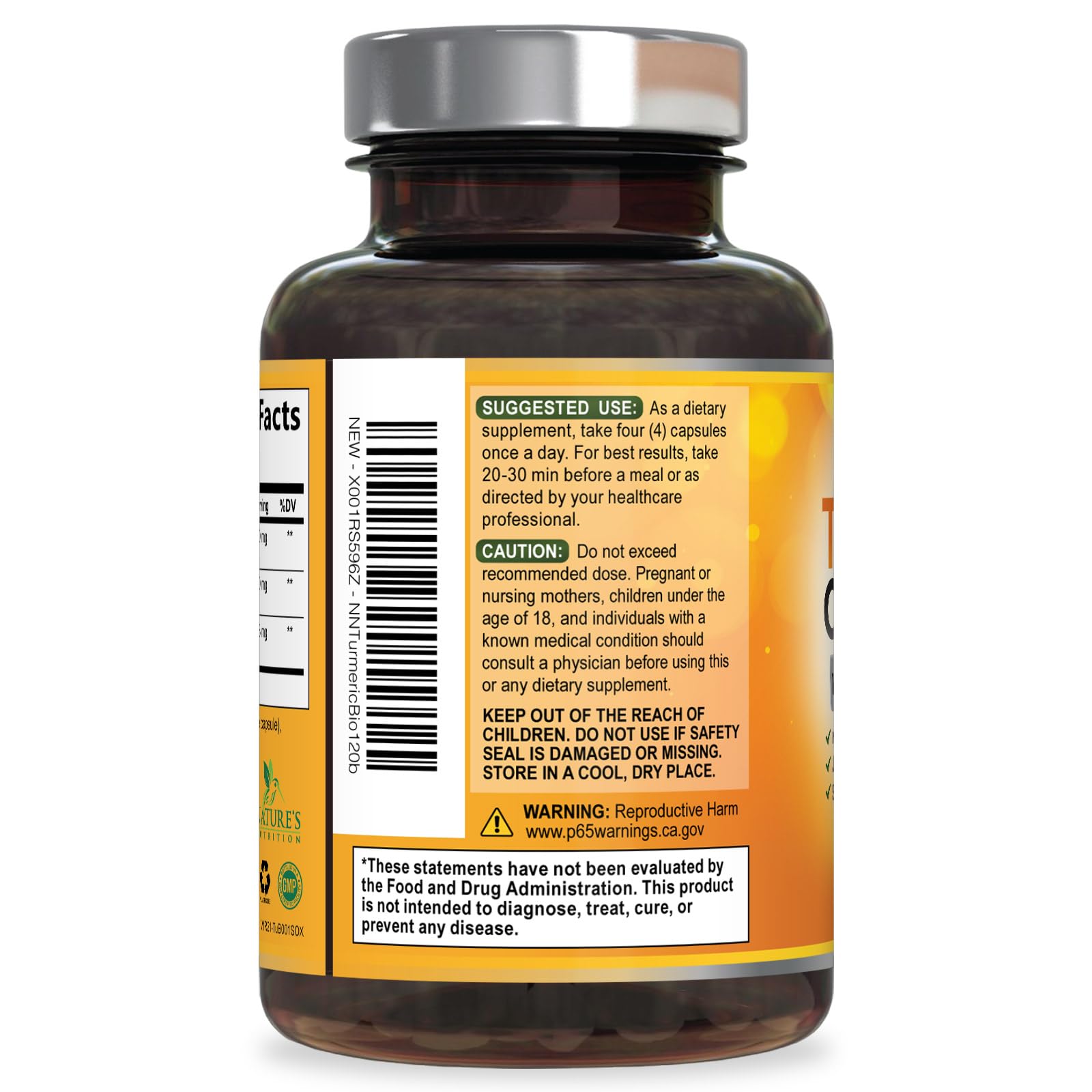 Nature's Nutrition Turmeric Curcumin Supplement 2400mg lifestyle scene