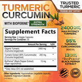 Nature's Nutrition Turmeric Curcumin Supplement 2400mg side view