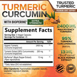 Nature's Nutrition Turmeric Curcumin Supplement 2400mg side view