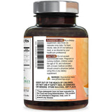 Nature's Nutrition Turmeric Curcumin Supplement back view with dosage information