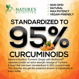 Nature's Nutrition Turmeric Curcumin Supplement bottle with ginger