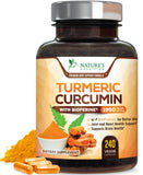 Nature's Nutrition Turmeric Curcumin Supplement front view with label