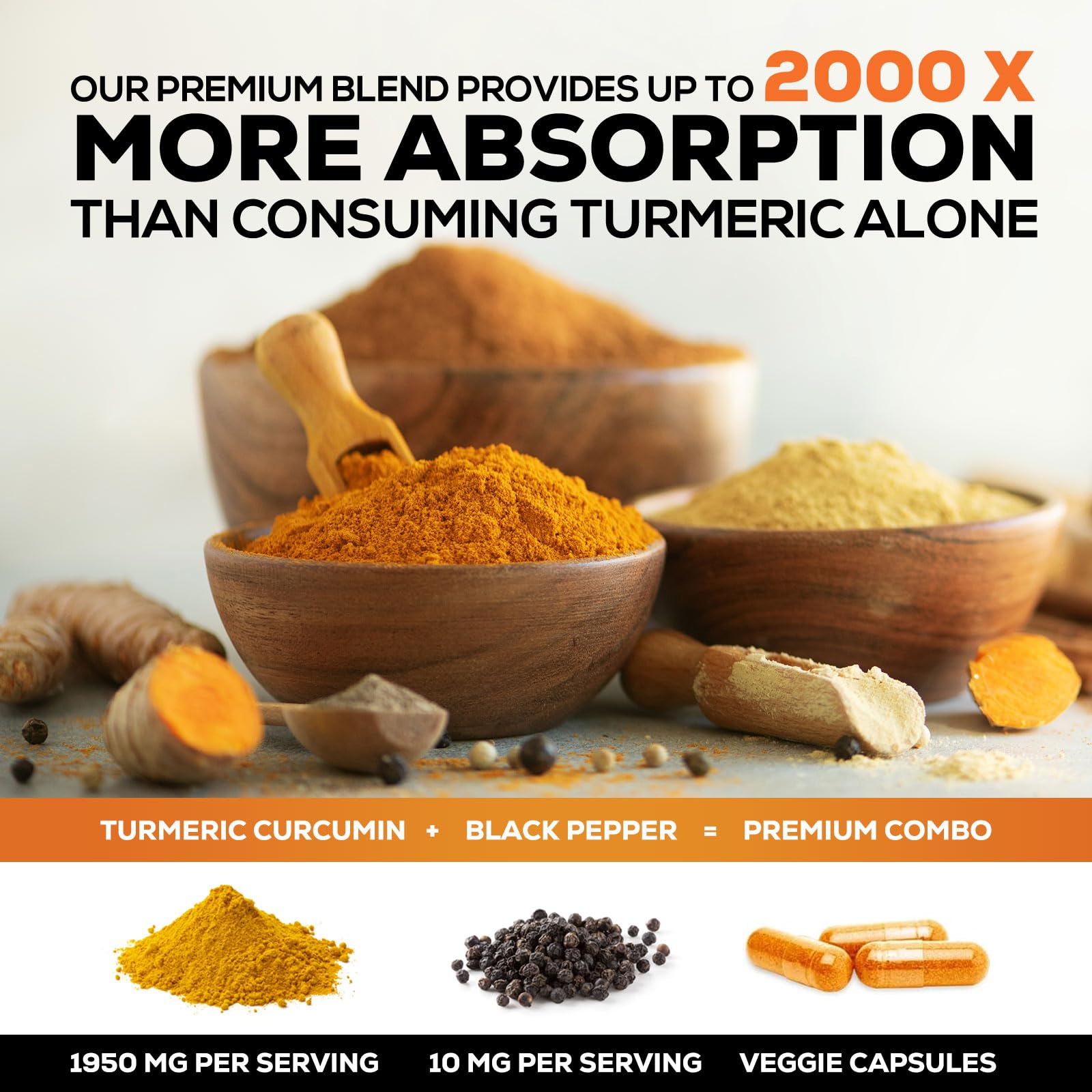 Nature's Nutrition Turmeric Curcumin Supplement ingredients list