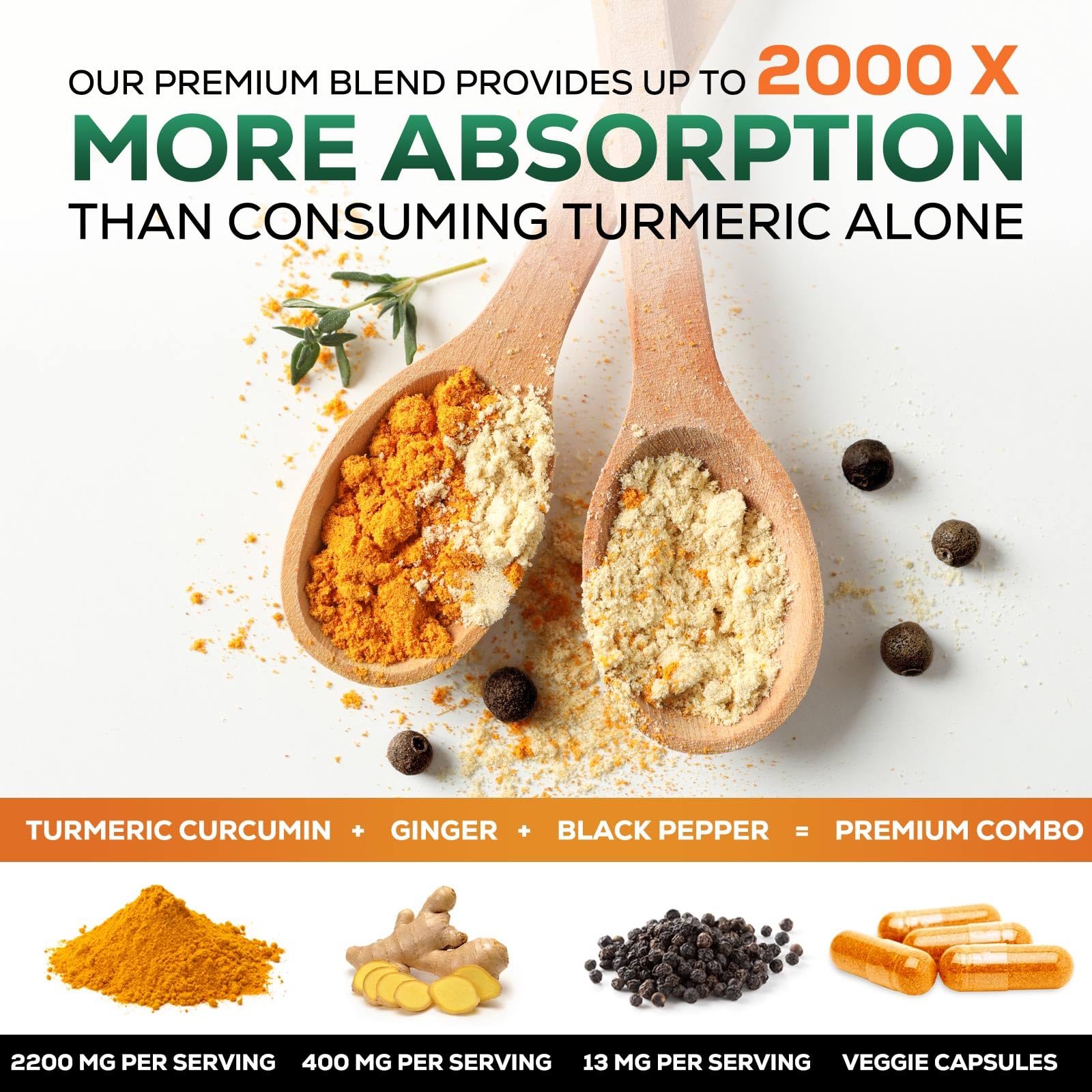 Nature's Nutrition Turmeric Curcumin Supplement on a wooden table
