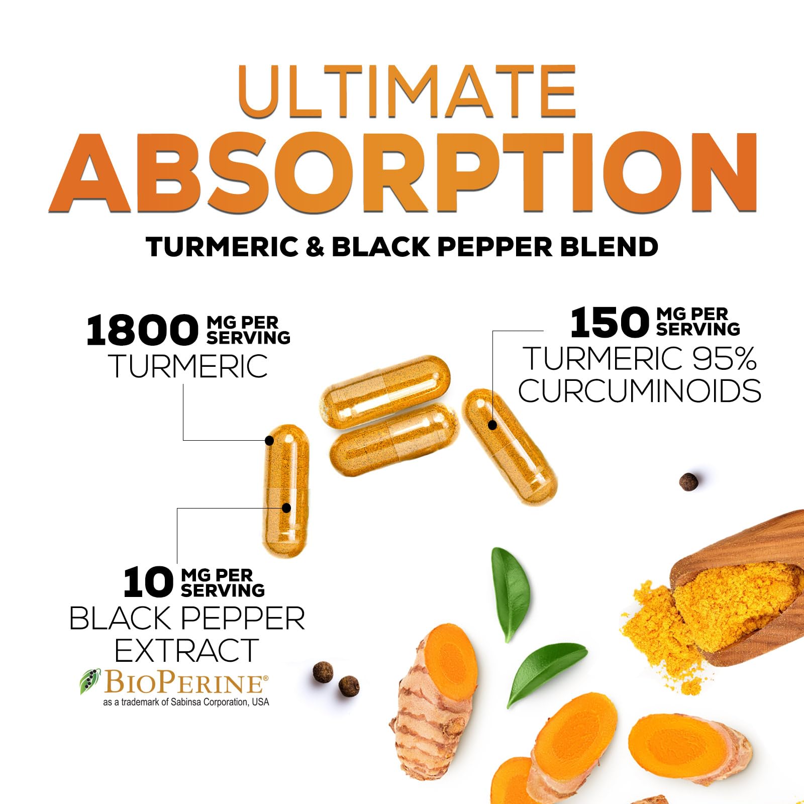 Nature's Nutrition Turmeric Curcumin Supplement packaging