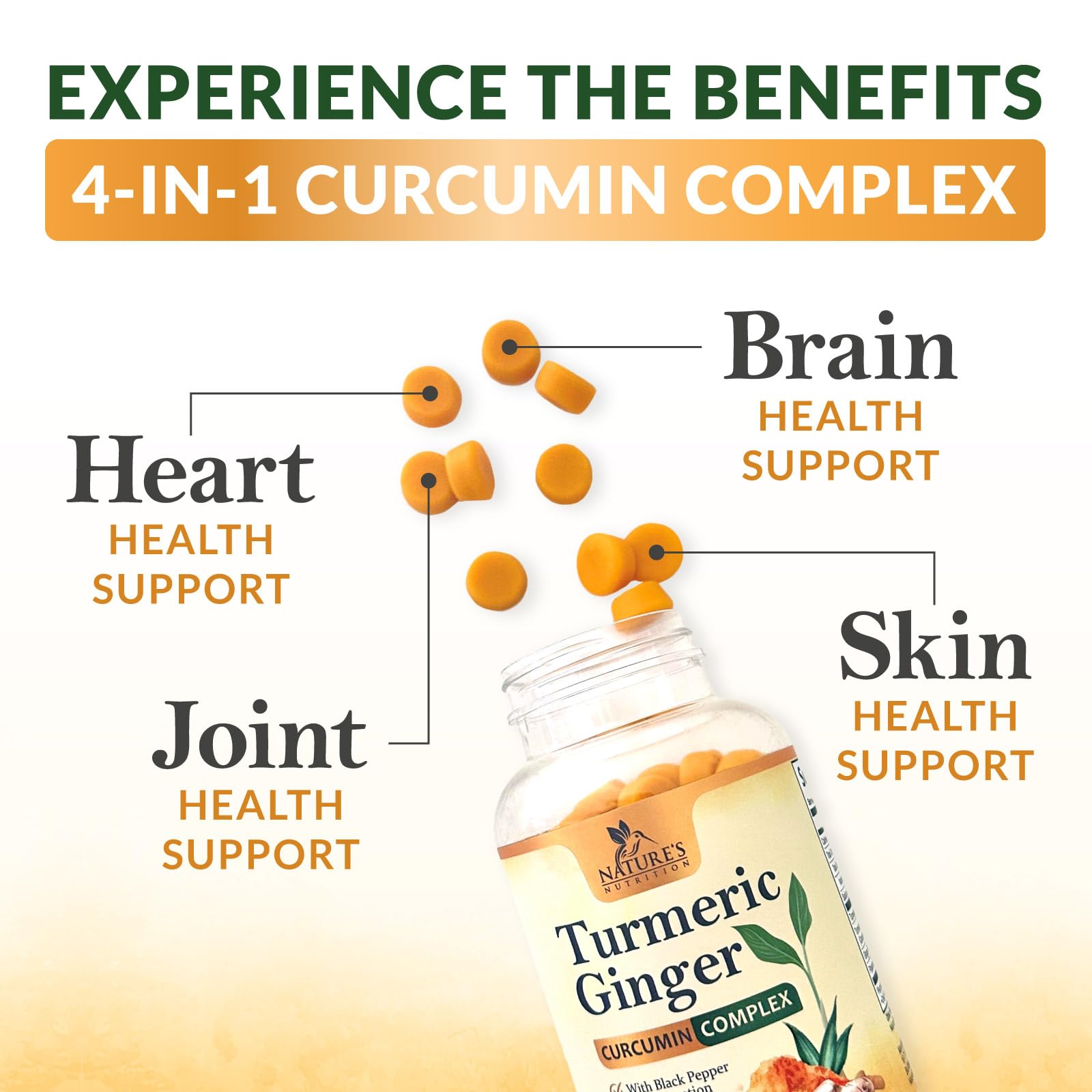 Nature's Nutrition Turmeric & Ginger Gummies in a bowl