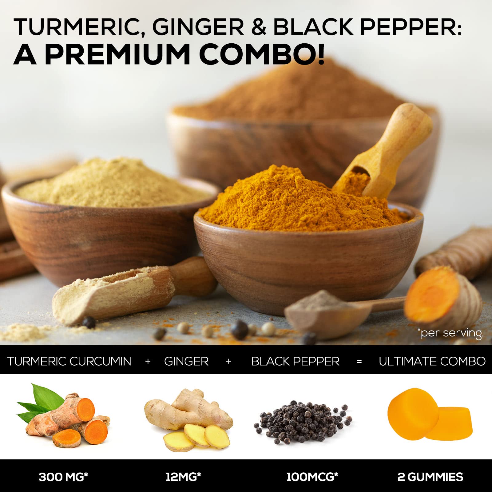Nature's Nutrition Turmeric & Ginger Gummies on a table