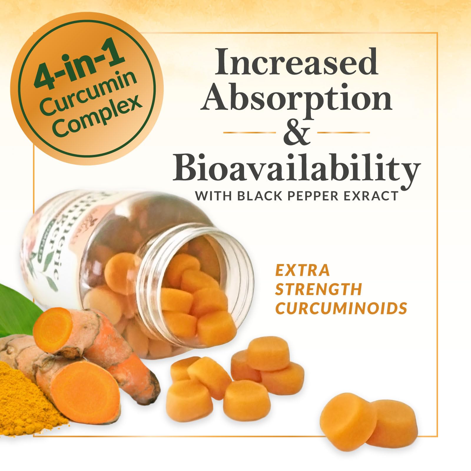 Nature's Nutrition Turmeric & Ginger Gummies with a spoon