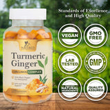 Nature's Nutrition Turmeric & Ginger Gummies with ingredients