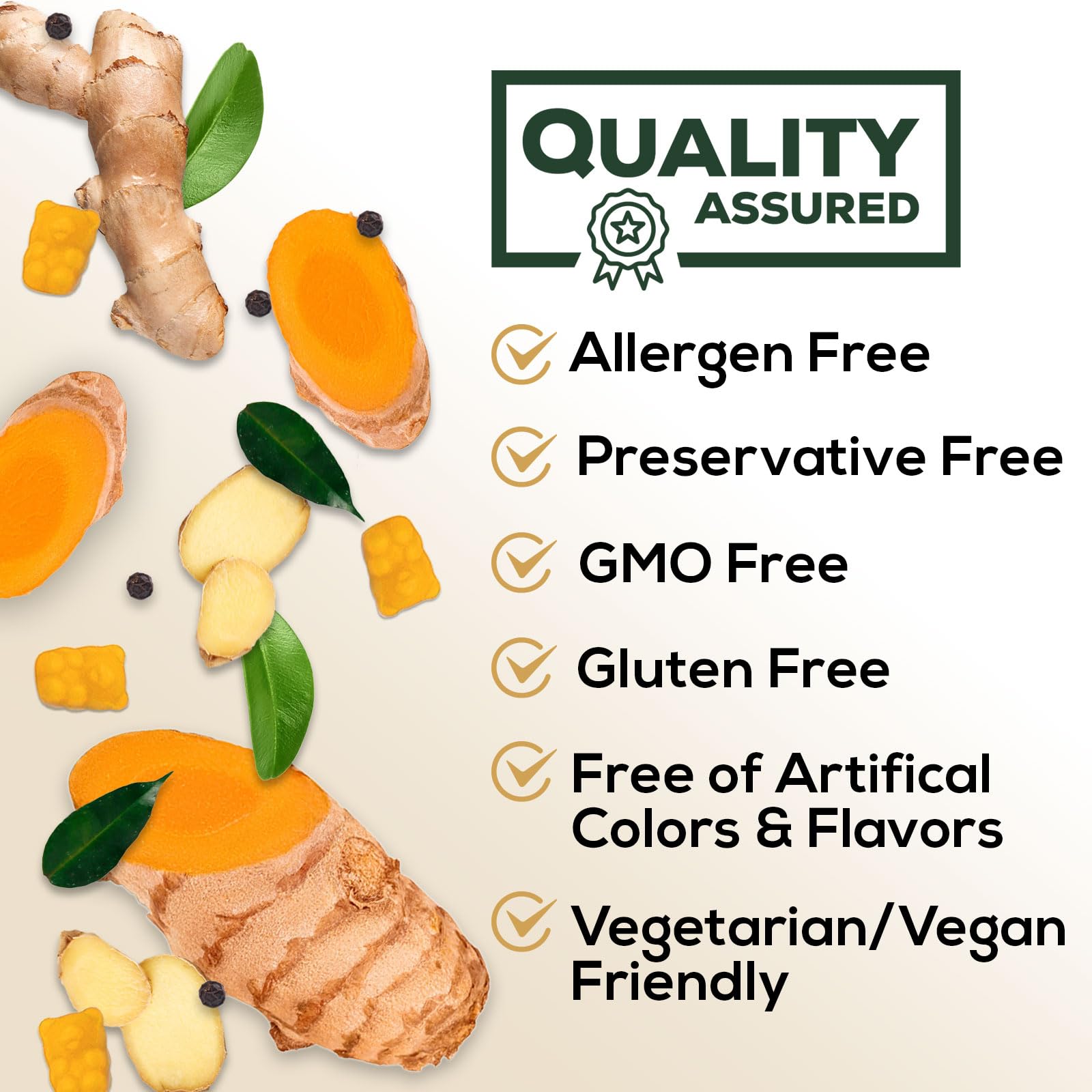 Nature's Nutrition Turmeric Gummies on a kitchen countertop