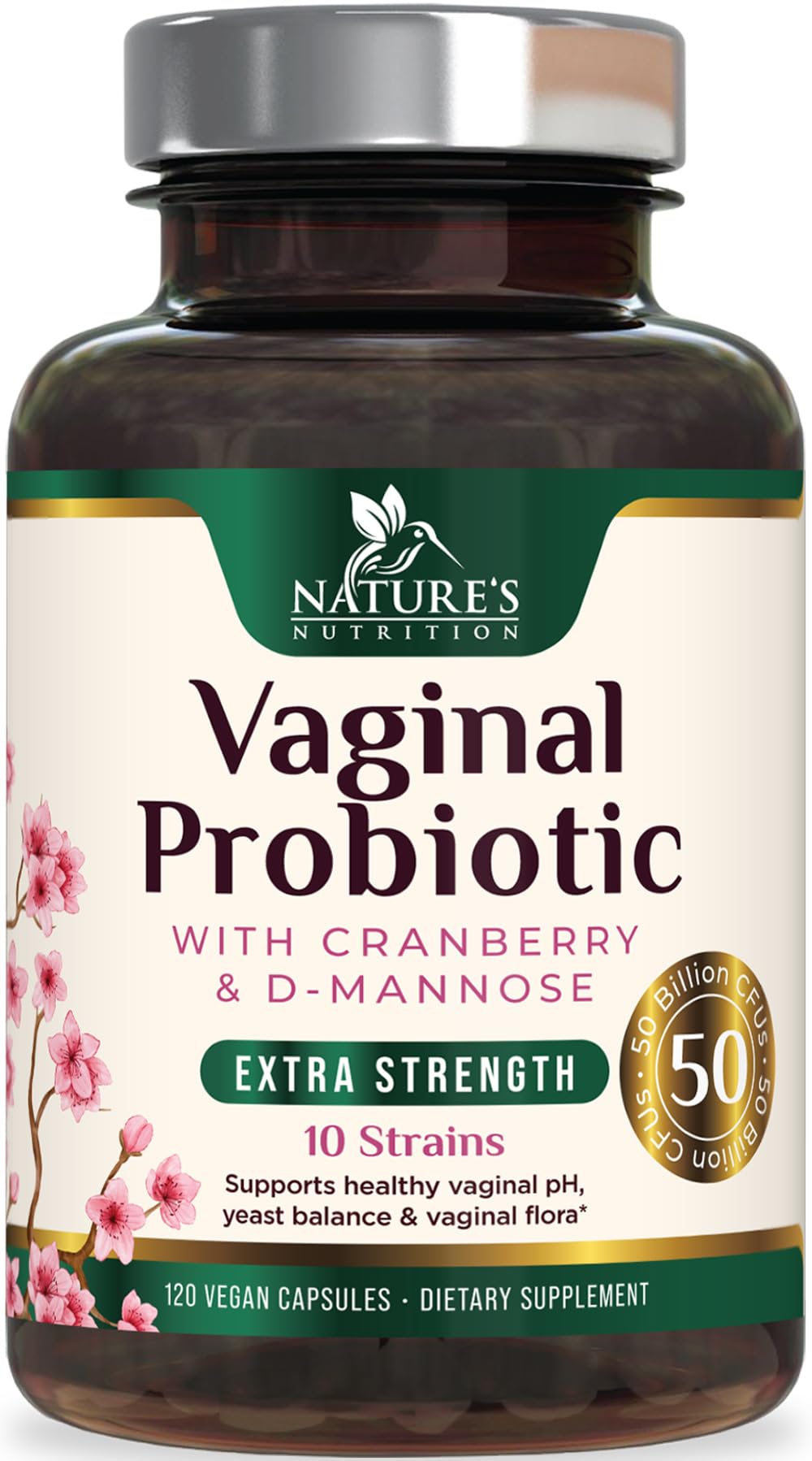 Nature's Nutrition Vaginal Probiotic 50 Billion CFU front view