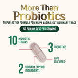 Nature's Nutrition Vaginal Probiotic Capsules back view with ingredient list