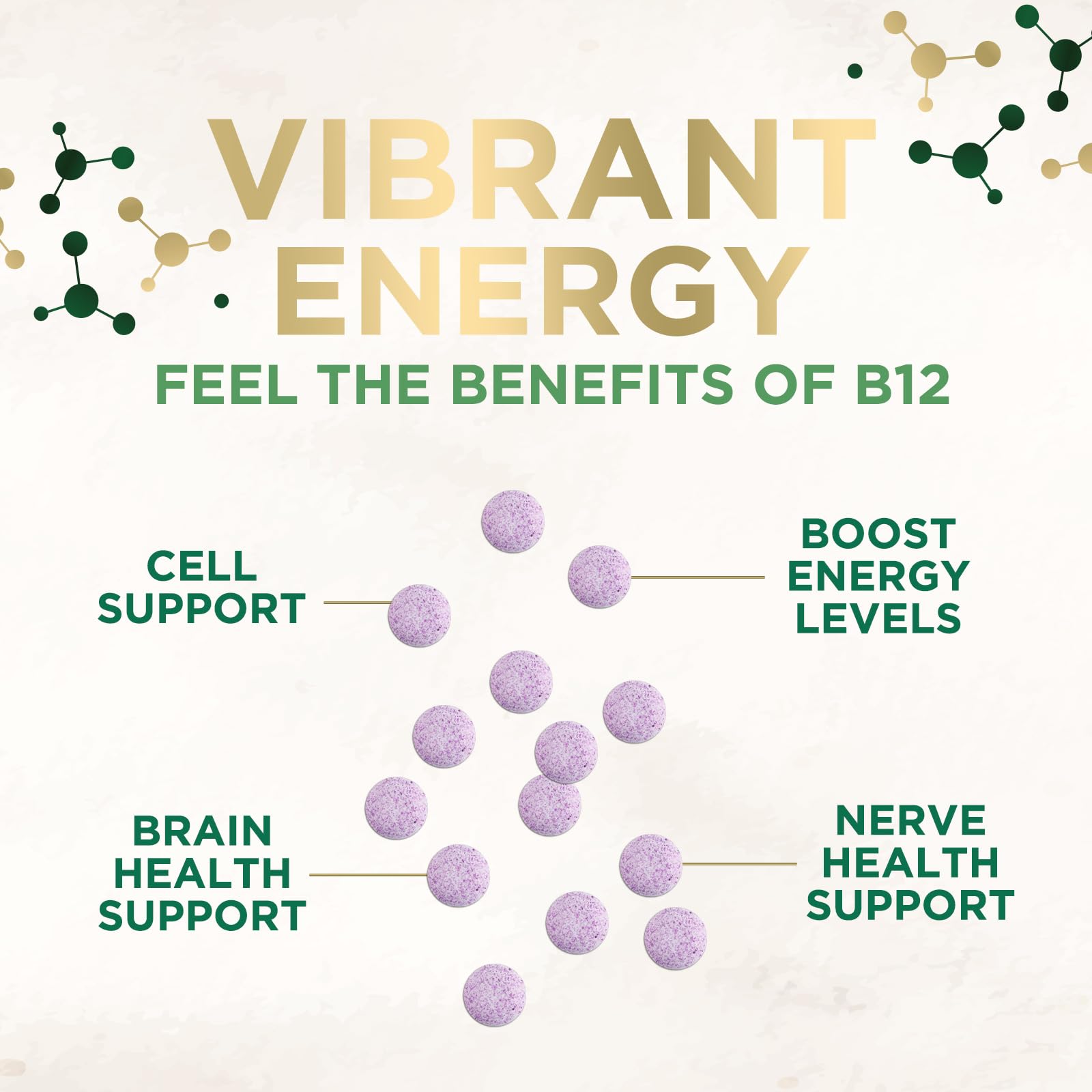 Nature's Nutrition Vitamin B12 Chewable Tablets close-up
