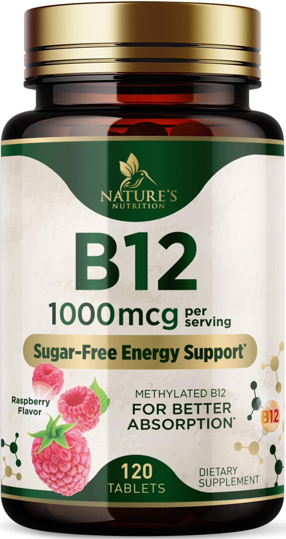 Nature's Nutrition Vitamin B12 Chewable Tablets front view
