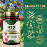 Nature's Nutrition Vitamin B12 Chewable Tablets with dosage details