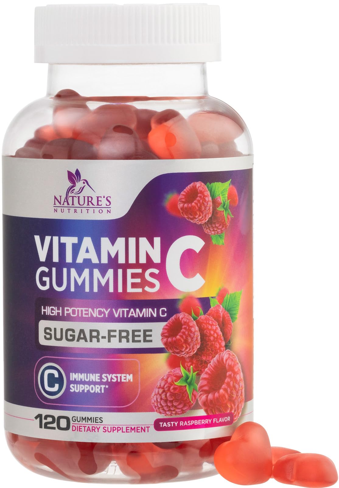Nature's Nutrition Vitamin C Gummies 90mg front view