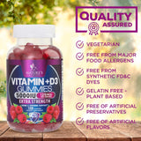 Nature's Nutrition Vitamin D3 Gummies back view of packaging