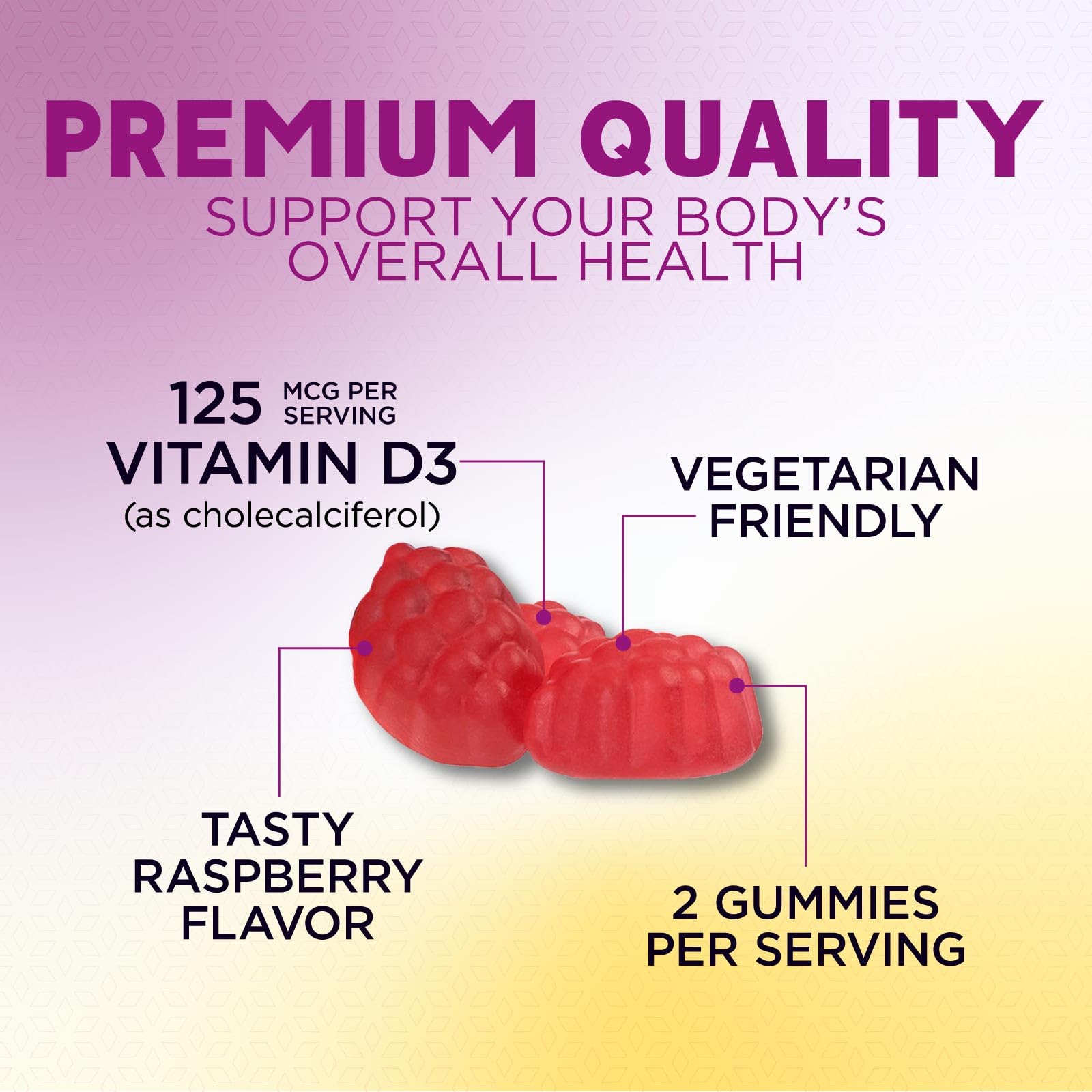 Nature's Nutrition Vitamin D3 Gummies close-up of gummies