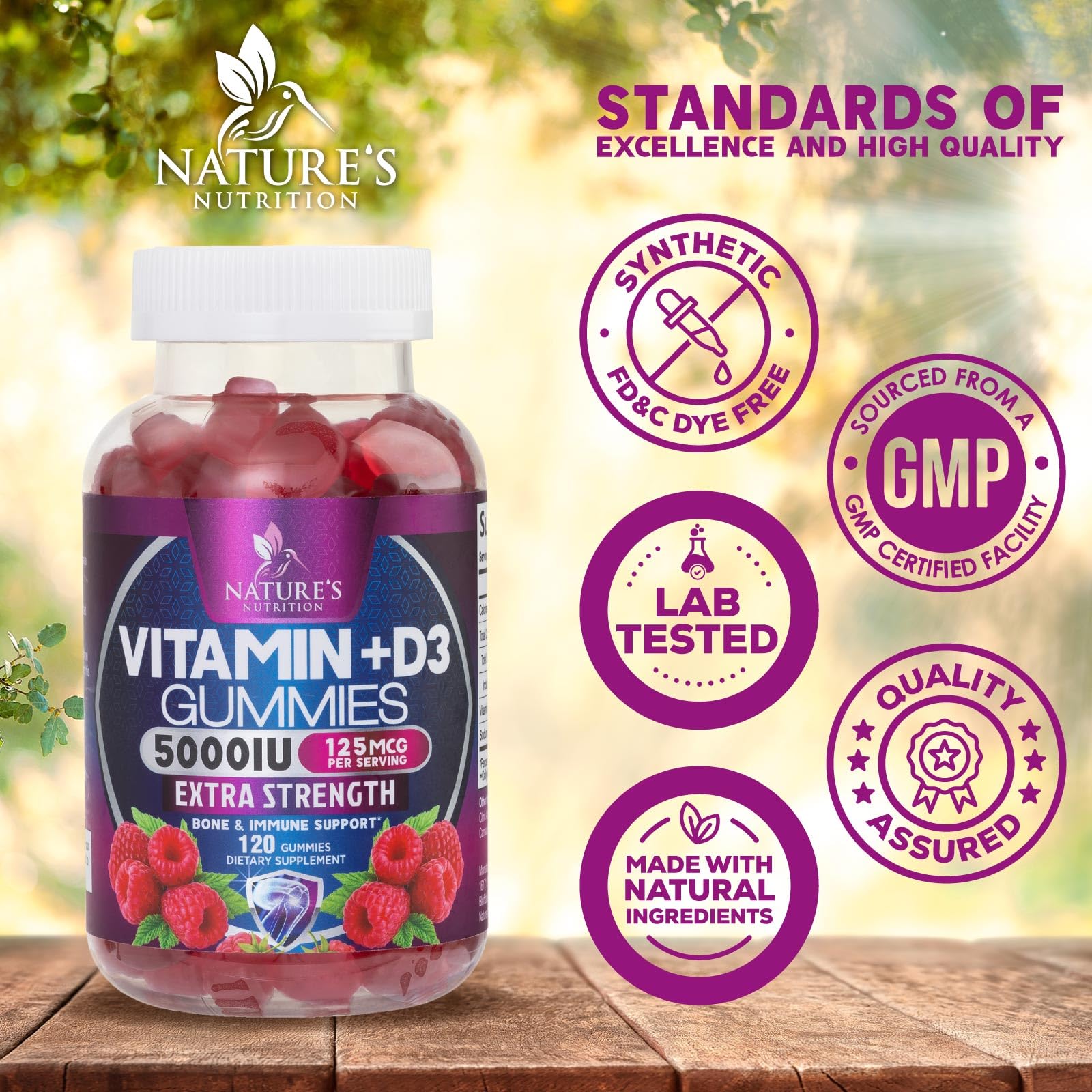 Nature's Nutrition Vitamin D3 Gummies ingredients list