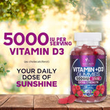 Nature's Nutrition Vitamin D3 Gummies with a measuring spoon