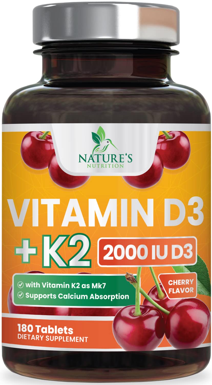 Nature's Nutrition Vitamin D3 K2 Chewables front view packaging