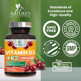 Nature's Nutrition Vitamin D3 K2 Chewables showing cherry flavour