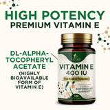 Nature's Nutrition Vitamin E Softgels 180mg on a wooden table