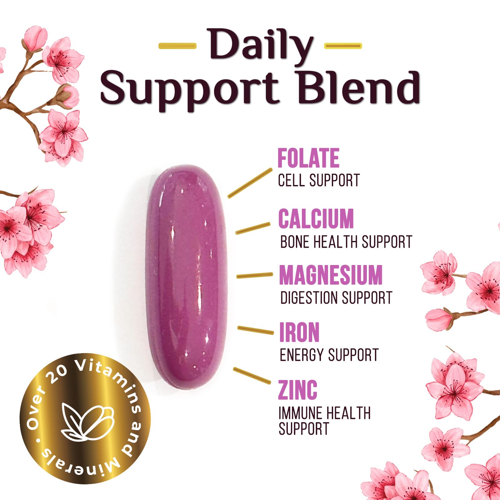 Nature's Nutrition Women's Daily Multivitamin on a wooden table