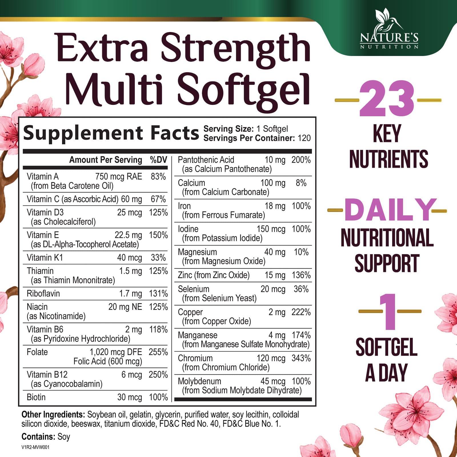 Nature's Nutrition Women's Daily Multivitamin side view