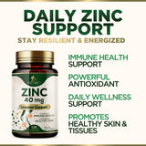 Nature's Nutrition Zinc 40mg Tablets close-up of tablets