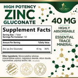 Nature's Nutrition Zinc 40mg Tablets side view