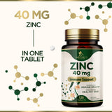 Nature's Nutrition Zinc 40mg Tablets with a glass of water