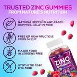Nature's Nutrition Zinc Gummies on a wooden table