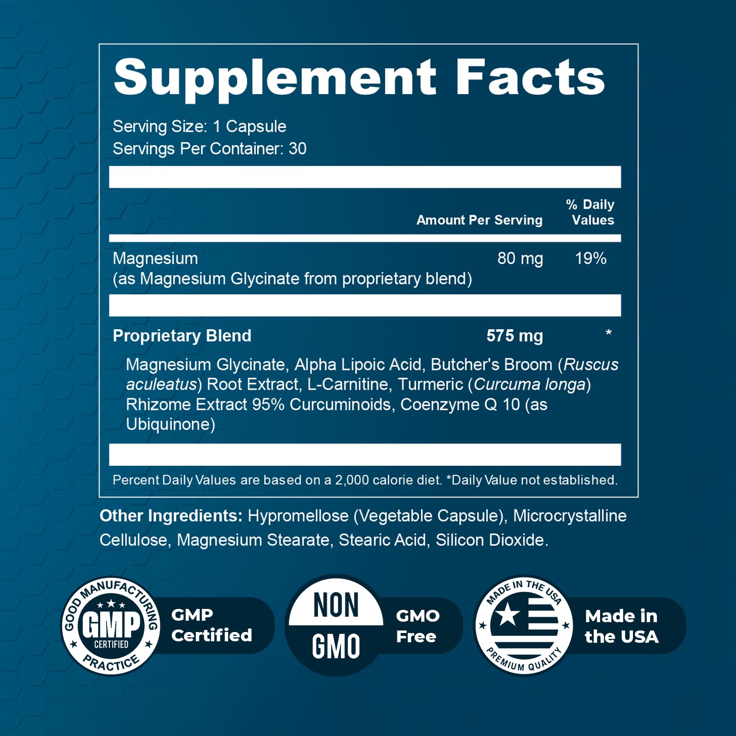 Nature’s NutriWave Alphacur ingredients list on packaging