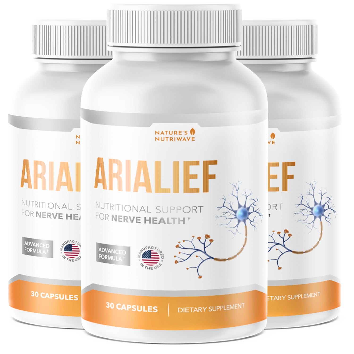 Nature’s NutriWave Arialief Daily Wellness Capsules front view