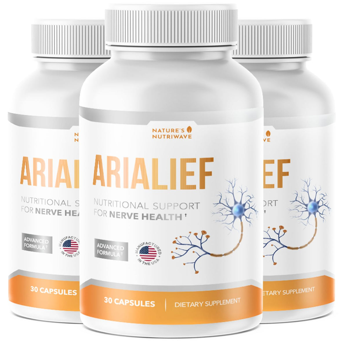 Nature’s NutriWave Arialief Daily Wellness Capsules front view
