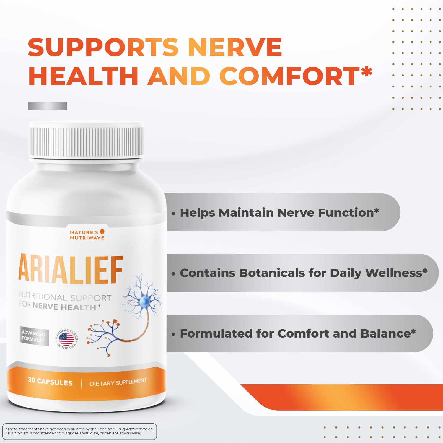 Nature’s NutriWave Arialief Daily Wellness Capsules side view