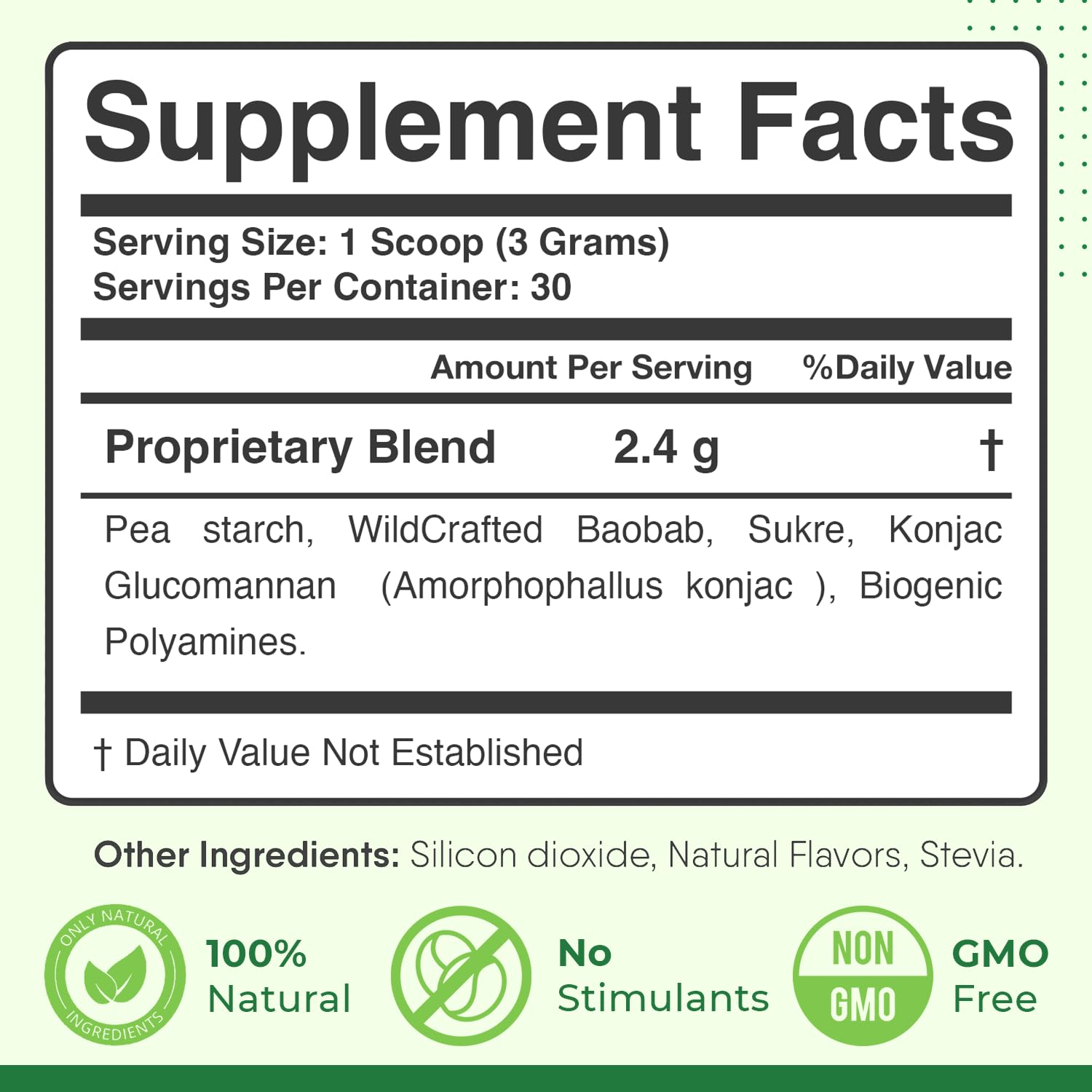 Nature’s NutriWave daily Multi-Enzyme Powder back view