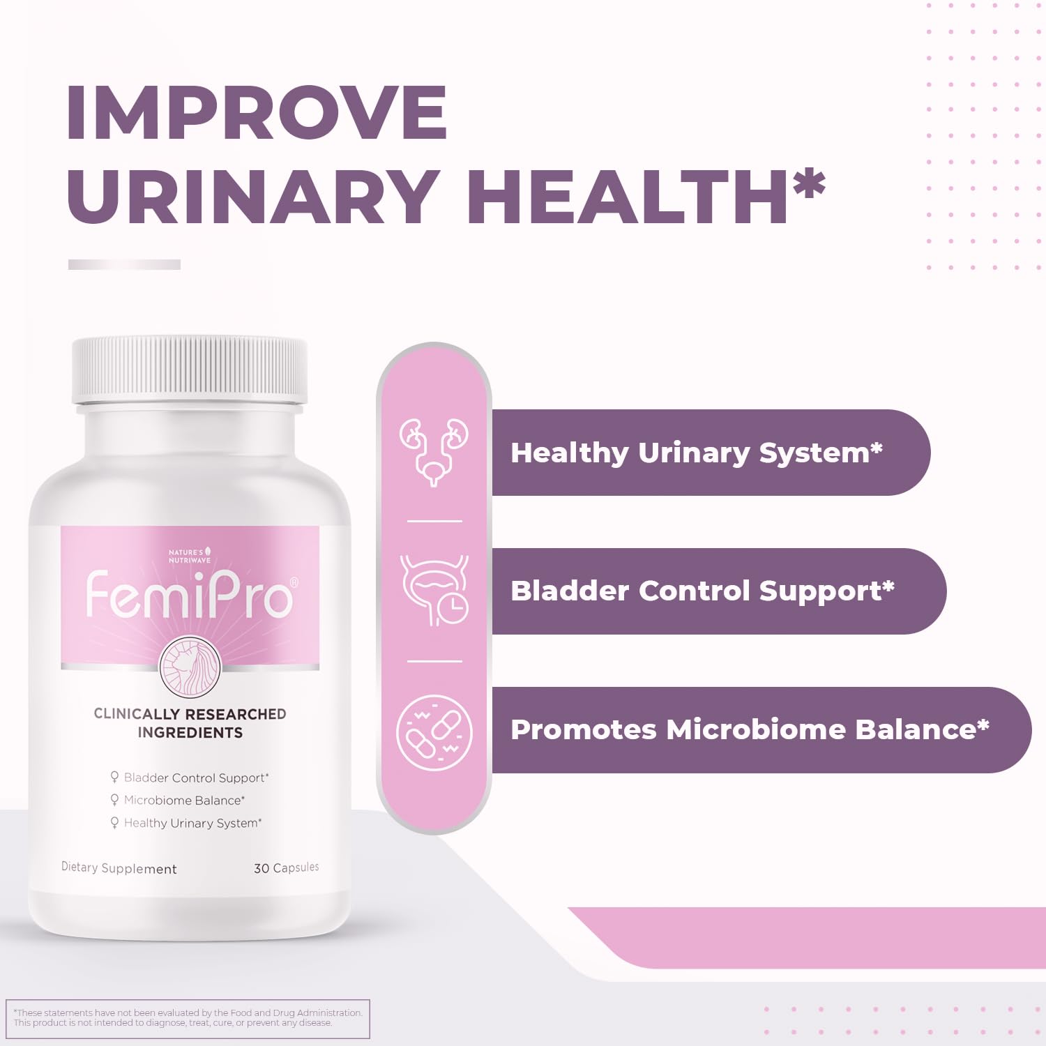 Nature’s NutriWave FemiPro supplement bottle with label details