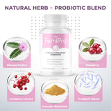 Nature’s NutriWave FemiPro supplement ingredients list on the back of the bottle
