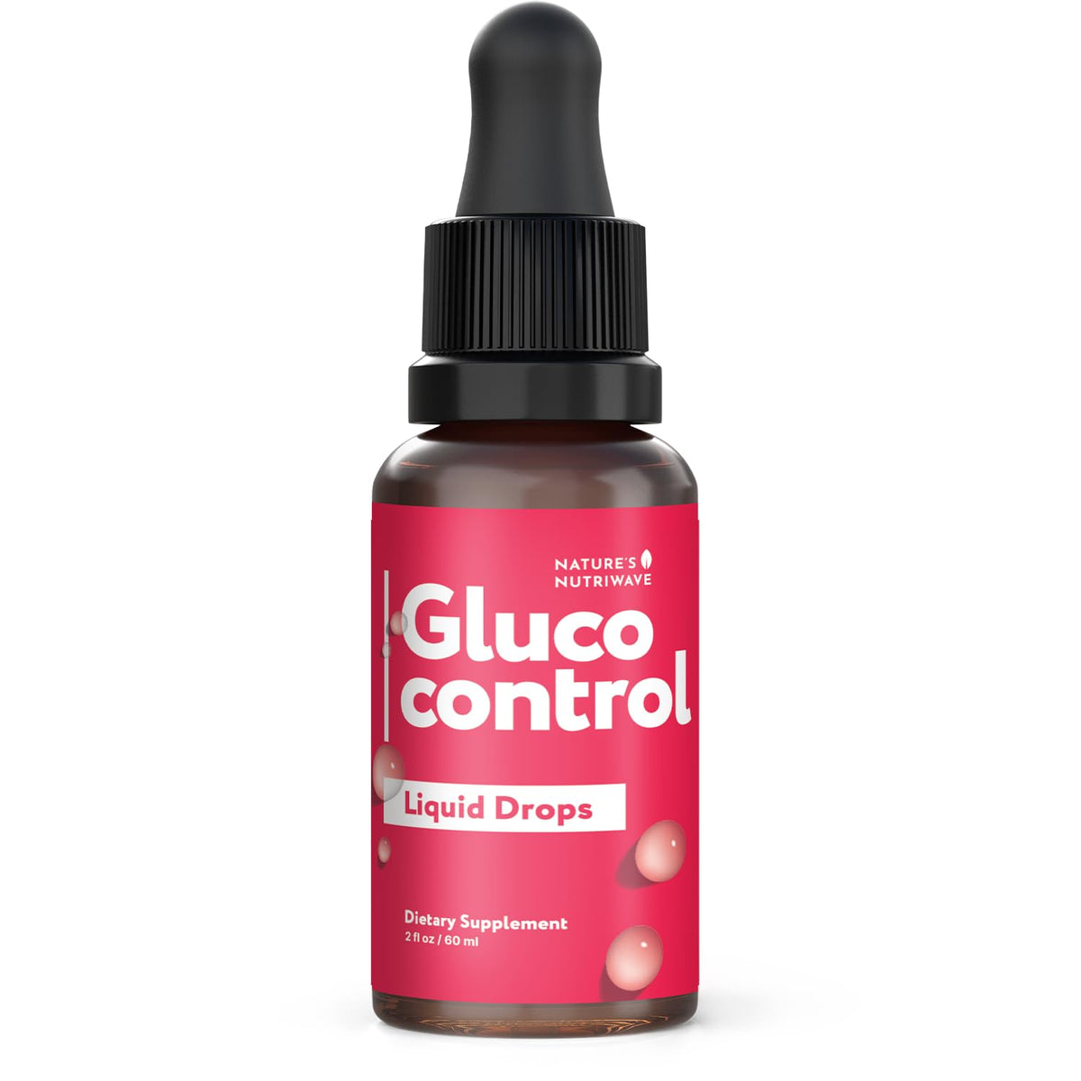 Nature’s NutriWave GlucoControl liquid supplement front view with label